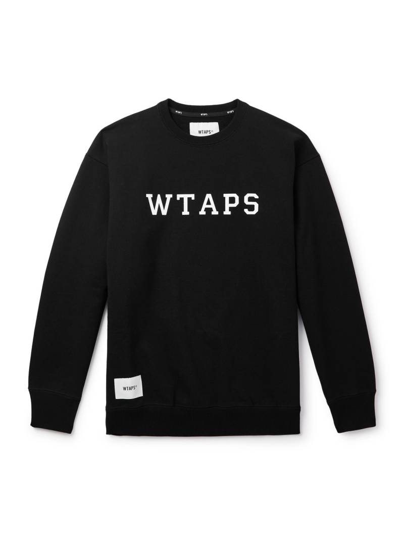 WTAPS - Academy Logo-Print Appliquéd Cotton-Jersey Sweatshirt - Men - Black - L von WTAPS