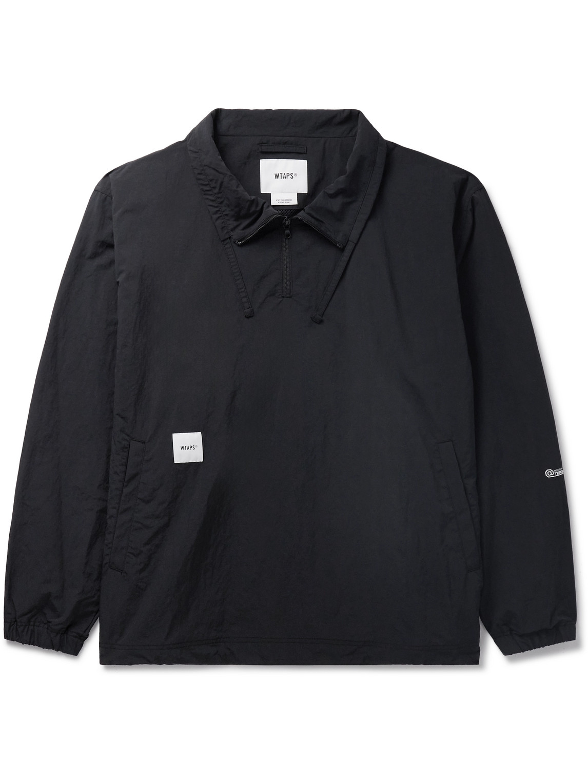 WTAPS - Kayan Logo-Appliquéd Crinkled-Nylon Half-Zip Jacket - Men - Black - L von WTAPS