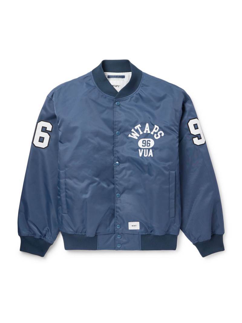 WTAPS - Team Logo-Appliquéd Padded Nylon-Twill Bomber Jacket - Men - Blue - S von WTAPS