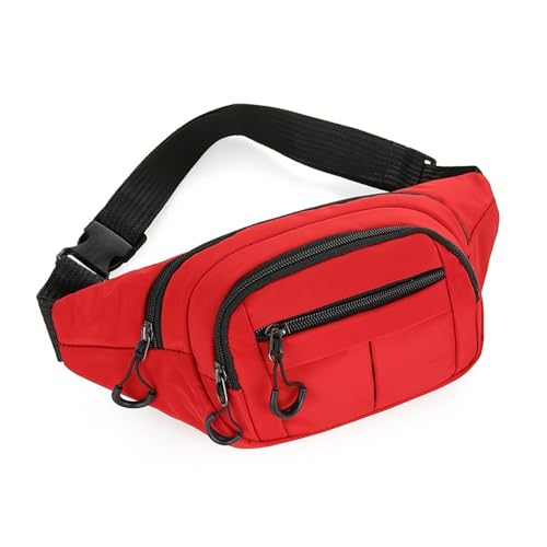 Brusttasche Herren Fanny Packs Männer Frauen Hüfttasche Multi-Pockets Brusttasche Freisprech-Geldbörsen Taschen for Workout Reisen Laufen(Red) von WTAXBH