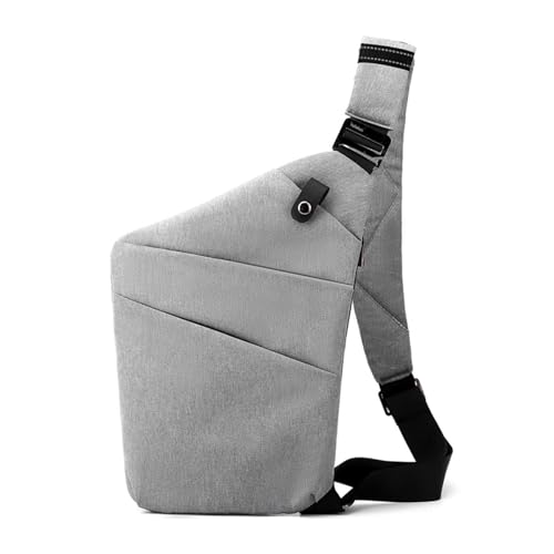 Brusttasche Herren Reise Persönliche Anti-diebstahl Umhängetasche Mini Cross Body Taschen Männlichen Schulter Sling Tasche Freizeit Anti-Spritzen männer Brust(Light Grey,Left Shoulder) von WTAXBH