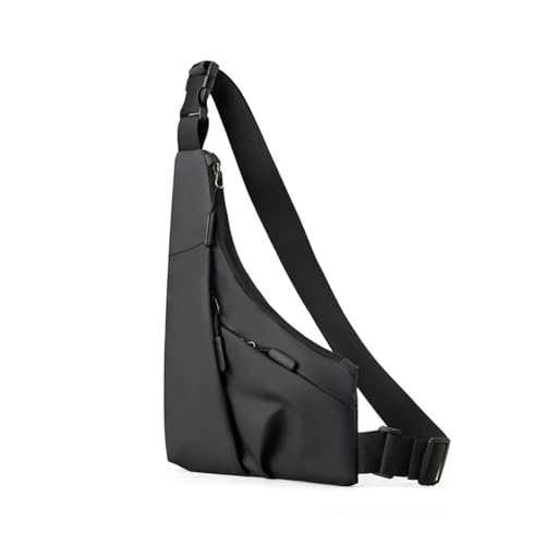 Brusttasche Herren Unterarm-Wickel-Brusttasche, Street-Style-Nylon-Hüfttasche, einfarbig, wasserdicht, Umhängetasche for den Außenbereich(Black) von WTAXBH