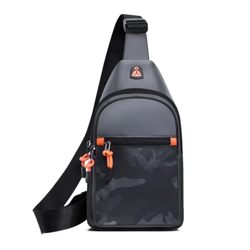 Brusttasche Herren wasserdichte Herren-Brusttasche, Handy-Wechseldokumente, Aufbewahrungstasche, Outdoor-Sport, Freizeit(Dark Gray) von WTAXBH