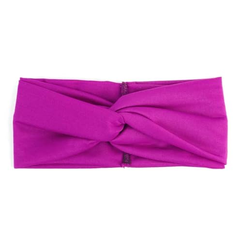 Sport Stirnband Einfarbige Turban-Stirnbänder for Damen, gedreht, elastisch, dehnbar, Haarband, Yoga-Kopfband for Mädchen(Dark Purple) von WTAXBH