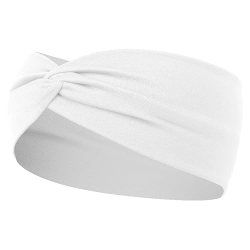 Sport Stirnband Frauen Kreuz Einfarbig Haarbänder Mädchen Leopard Print Elastische Gestrickte Stirnbänder Vintage Turban Machen Haar Zubehör(Color-02) von WTAXBH