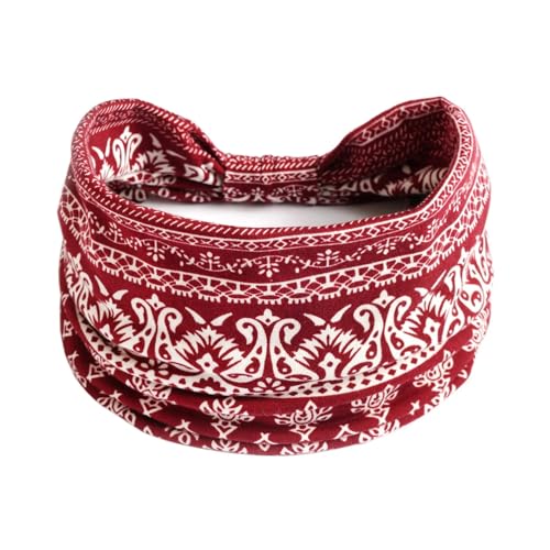 Sport Stirnband Knoten Turbane Yoga Elastische Kopf Wrap Frauen Stirnband Breite Haarbänder Kopfbedeckung Floral Bandanas Haarband Zubehör(031) von WTAXBH