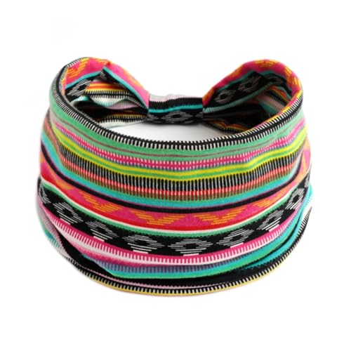 Sport Stirnband Knoten Turbane Yoga Elastische Kopf Wrap Frauen Stirnband Breite Haarbänder Kopfbedeckung Floral Bandanas Haarband Zubehör(066) von WTAXBH