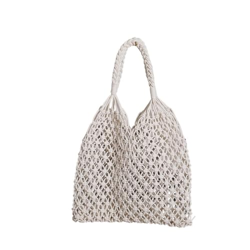 WTAXBH Gewebte Tasche Ankunft Aushöhlen Umhängetaschen for Frauen Große Kapazität Stroh Handtasche Totes Vintage Reise Strand Tasche Shopping Pack(Beige) von WTAXBH