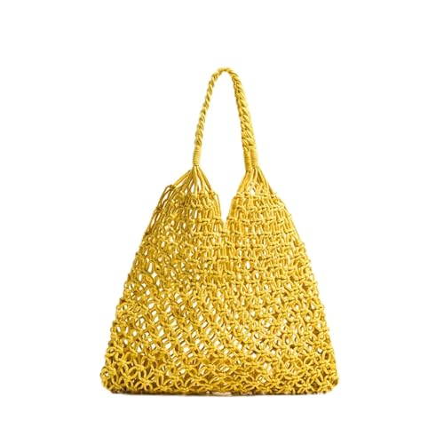 WTAXBH Gewebte Tasche Elegante gewebte Schultertasche Hobo-Geldbörsen Fischernetz Handarbeit Strand Reisehandtasche Sommer Shopper Einkaufstaschen(Color 5) von WTAXBH