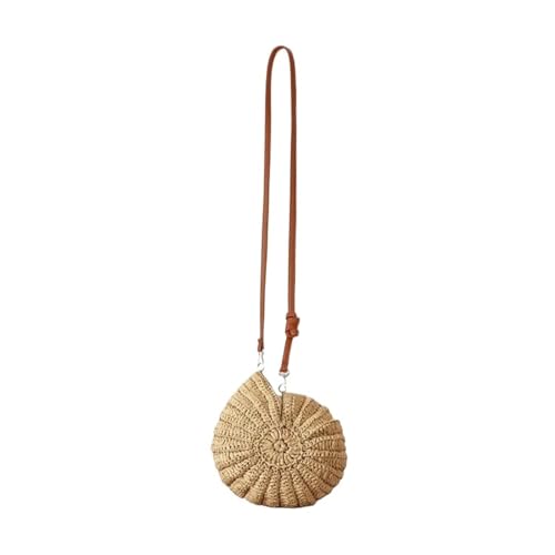 WTAXBH Gewebte Tasche Perlenkette Conch Shell Crossbody Schultertasche,Handgemachte Gestrickte Gehäkelte Damen Sling Bag,Kompakte Chic Clutch Geldbörse(B-Khaki) von WTAXBH