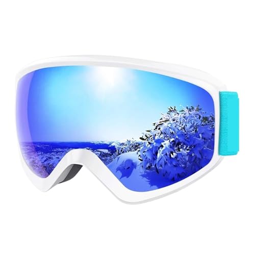Winter Goggles Children's snow goggles Anti-Fog Winter for (8-14) Youth Girls Boys Snow Snowboard(Green2) von WTAXBH