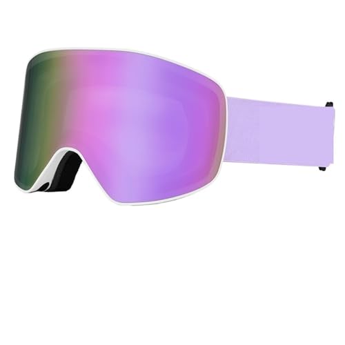 Winter Goggles Professional Ski Glasses Men Women Anti-fog Snow Skiing Protection Winter Adult Sport(Purple set) von WTAXBH