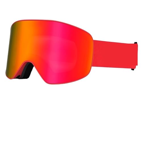 Winter Goggles Professional Ski Glasses Men Women Anti-fog Snow Skiing Protection Winter Adult Sport(Red set) von WTAXBH