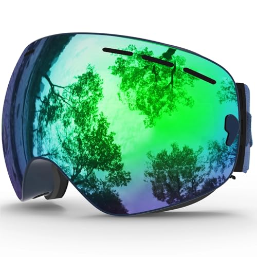 Winter Goggles Ski Goggles,Winter Snow Sports Goggles with Anti-fog UV Protection for Men Women Youth Interchangeable Lens - Premium Goggles(C23 Blue Green) von WTAXBH