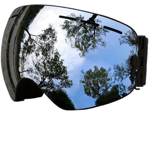 Winter Goggles Ski Goggles,Winter Snow Sports Goggles with Anti-fog UV Protection for Men Women Youth Interchangeable Lens - Premium Goggles(C8 BlackMirrorSilver) von WTAXBH