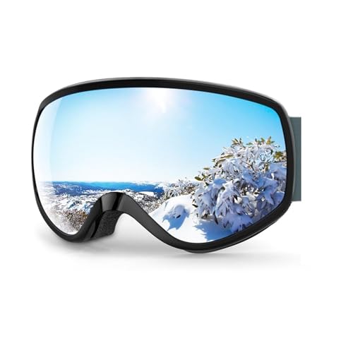 Winter Goggles Ski Goggles Kids Anti-Fog UV Protection for 3-10 Years Old Boys/Girls Skiing Snowboarding Compatible with Helmet(Gray mercury) von WTAXBH