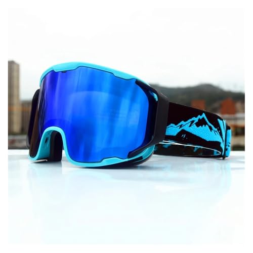 Winter Goggles Ski Goggles Men Women Double Layer Anti-Fog Big Ski Glasses Winter Outdoor Windproof Protection Ski Goggles Snowboard(Blue) von WTAXBH