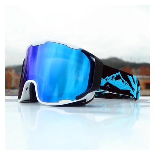 Winter Goggles Ski Goggles Men Women Double Layer Anti-Fog Big Ski Glasses Winter Outdoor Windproof Protection Ski Goggles Snowboard(Blue White) von WTAXBH