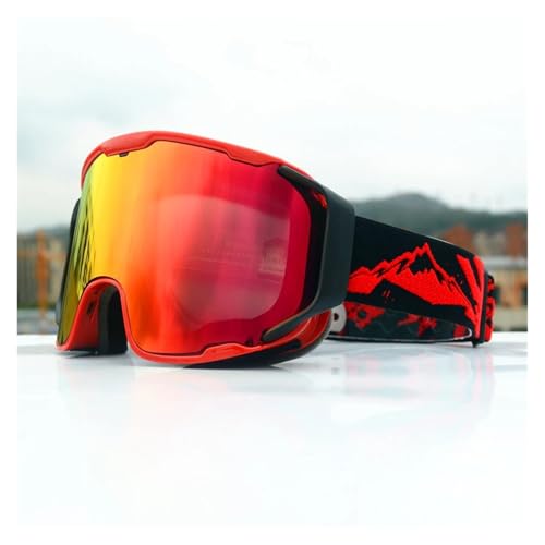 Winter Goggles Ski Goggles Men Women Double Layer Anti-Fog Big Ski Glasses Winter Outdoor Windproof Protection Ski Goggles Snowboard(Red) von WTAXBH