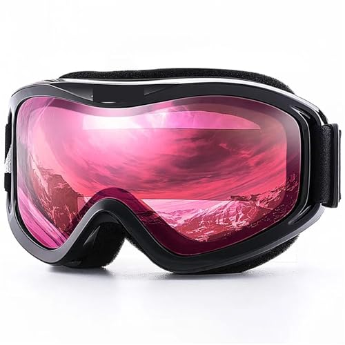 Winter Goggles Ski Goggles for Men Women,Winter Snow Sports with Anti-fog Double Lens Mask Glasses Snowboard Snowmobile(C1 VERMILLION RED) von WTAXBH