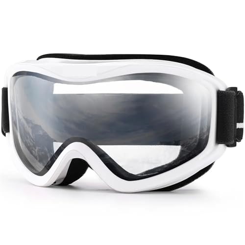 Winter Goggles Ski Goggles for Men Women,Winter Snow Sports with Anti-fog Double Lens Mask Glasses Snowboard Snowmobile(C18 WHITE CLEAR) von WTAXBH