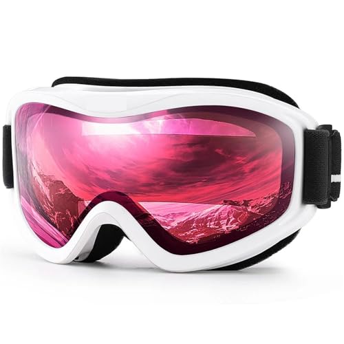 Winter Goggles Ski Goggles for Men Women,Winter Snow Sports with Anti-fog Double Lens Mask Glasses Snowboard Snowmobile(C9 VERMILLION BLACK) von WTAXBH