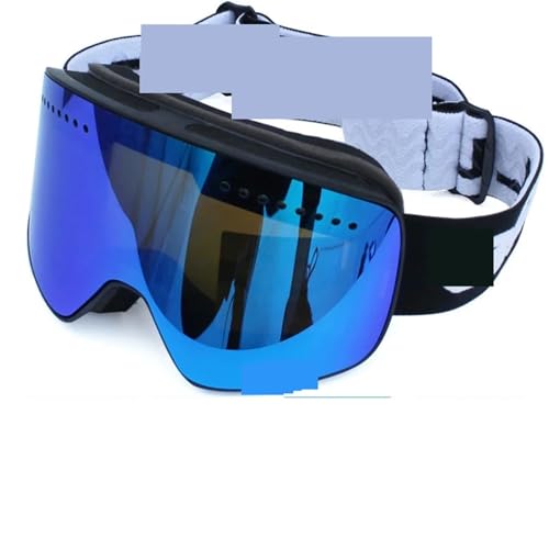 Winter Goggles Ski Goggles with Magnetic Double Layer Polarized Lens Skiing Anti-fog Snowboard Goggles Men Women Ski Glasses Eyewear case(Black Blue2 Lens) von WTAXBH