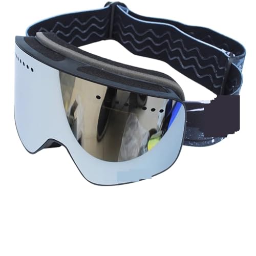 Winter Goggles Ski Goggles with Magnetic Double Layer Polarized Lens Skiing Anti-fog Snowboard Goggles Men Women Ski Glasses Eyewear case(Black Silver) von WTAXBH