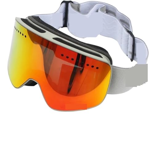 Winter Goggles Ski Goggles with Magnetic Double Layer Polarized Lens Skiing Anti-fog Snowboard Goggles Men Women Ski Glasses Eyewear case(Grey Red) von WTAXBH