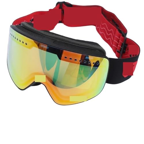 Winter Goggles Ski Goggles with Magnetic Double Layer Polarized Lens Skiing Anti-fog Snowboard Goggles Men Women Ski Glasses Eyewear case(Red Red) von WTAXBH