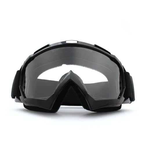 Winter Goggles Skiing Goggles Anti-Fog Skiing Eyewear Winter Snowboard Cycling Motorcycle Windproof Sunglasses Men Women Outdoor Sports Goggles(Black-Transparent) von WTAXBH