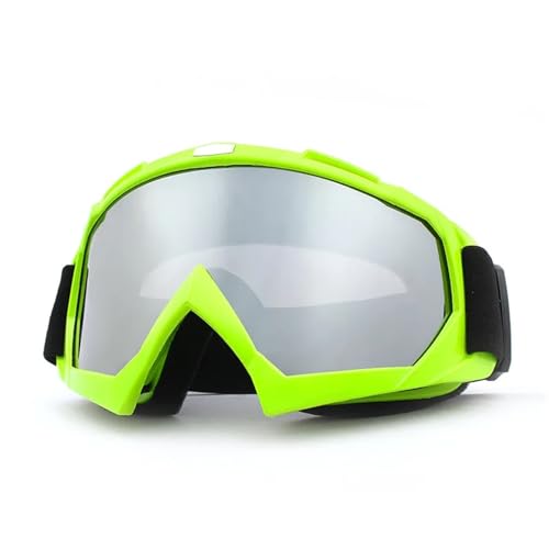 Winter Goggles Skiing Goggles Anti-Fog Skiing Eyewear Winter Snowboard Cycling Motorcycle Windproof Sunglasses Men Women Outdoor Sports Goggles(Green-Silver) von WTAXBH