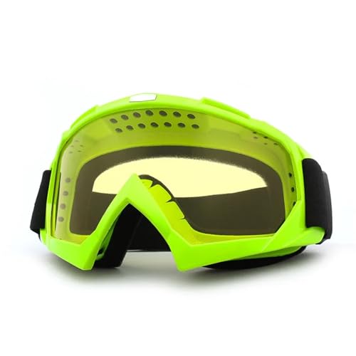 Winter Goggles Skiing Goggles Anti-Fog Skiing Eyewear Winter Snowboard Cycling Motorcycle Windproof Sunglasses Men Women Outdoor Sports Goggles(Green-Yellow) von WTAXBH