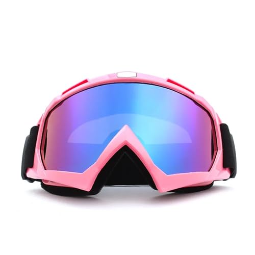 Winter Goggles Skiing Goggles Anti-Fog Skiing Eyewear Winter Snowboard Cycling Motorcycle Windproof Sunglasses Men Women Outdoor Sports Goggles(Pink-Colorful) von WTAXBH