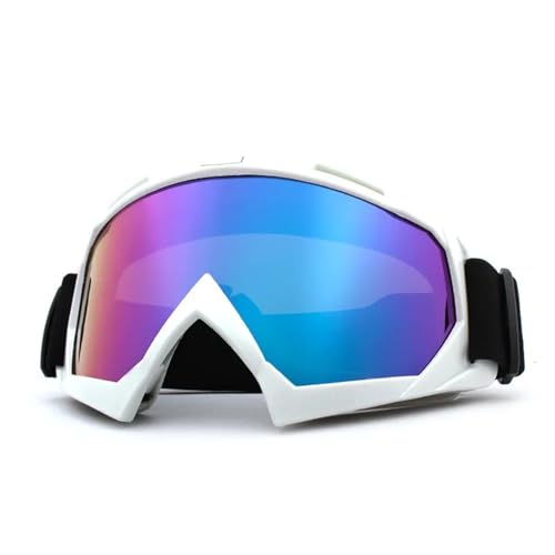 Winter Goggles Skiing Goggles Anti-Fog Skiing Eyewear Winter Snowboard Cycling Motorcycle Windproof Sunglasses Men Women Outdoor Sports Goggles(White-Colorful) von WTAXBH