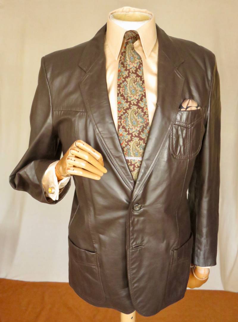 König Der Carnaby St, John Stephens Später Inkarnation in Den 1980Er Jahren Leichte Lederjacke. Größe 44" Nb Mark Auf Schulter Und Milden von WTCM