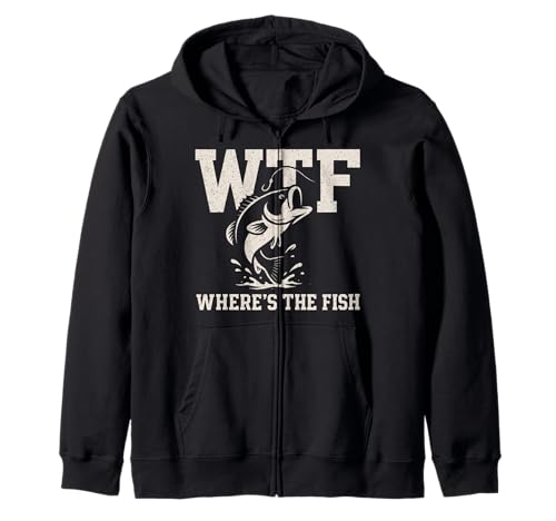 WTF Where's The Fish Herren Lustiges Angeln Kapuzenjacke von WTF Where's The Fish Men's Fishing Tshirtoftheyear