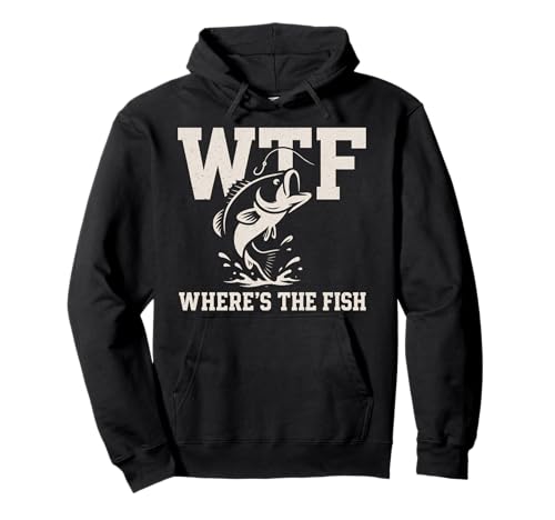 WTF Where's The Fish Herren Lustiges Angeln Pullover Hoodie von WTF Where's The Fish Men's Fishing Tshirtoftheyear