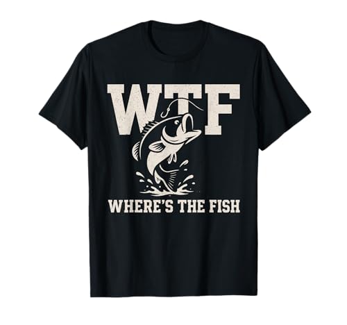 WTF Where's The Fish Herren Lustiges Angeln T-Shirt von WTF Where's The Fish Men's Fishing Tshirtoftheyear