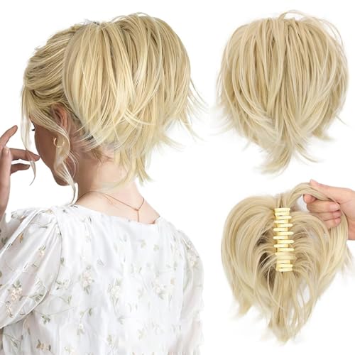Messy Bun Hair Piece, Claw Clip Ponytail Bun, Bun Ponytail Extensions, Thick Soft Natural Looking Daily, Natural Straight Synthetic Fully Fake Hairpieces For Women Girls (85H88) von WTKYLMP