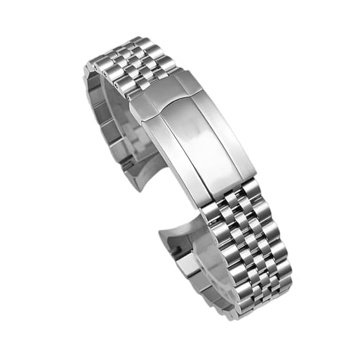 WTNZBAEM 20 mm massives Präsidentenarmband, kompatibel mit Rolex Sub Log NH34 NH35 Uhrengehäuse, 904L Edelstahl, Armband Gleitverschluss(NO.2 Jubilee) von WTNZBAEM