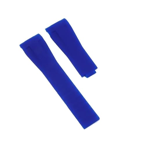 WTNZBAEM 20 mm weiches, buntes Uhrenarmband, kompatibel mit Rolex-Armband Daytona Submariner GMT, gebogenes Ende mit rostfreier Faltschließe, wasserdichtes Armband(Blue,Gold-no logo) von WTNZBAEM