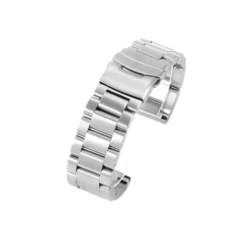 WTNZBAEM 24 22 26 mm Doppeldruckschnalle, Zubehör, kompatibel mit Panerai Diesel Luminox, massivem, verdicktem Stahl, schwarz, Herren-Uhrenarmband(Steel,24mm) von WTNZBAEM