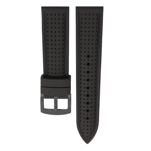 WTNZBAEM Atmungsaktives Silikonarmband 20 mm 22 mm Kompatibel mit Casio Swordfish MDV-106 MDV-107 MTP1374 Wasserdichtes Sportgummi-Seiko-PROSPEX-Armband(Black Gray,22mm) von WTNZBAEM
