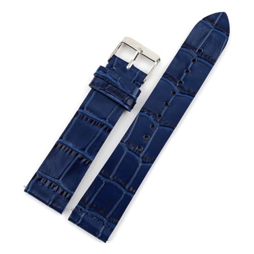 WTNZBAEM Bambusmuster Luxus-Design Leder-Uhrenarmbänder mit Edelstahlschnalle Herren-Uhrenarmband 18 mm 20 mm 22 mm Uhrenarmbänder(Blue,22mm) von WTNZBAEM
