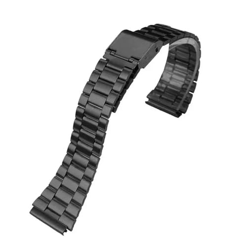 WTNZBAEM Feines Stahlarmband, kompatibel mit CASIO-Stahlarmband A158 / A159 / A168 / a169 / b650 / aq230/ 700 Small Gold Watch Series, 18 mm Armband(Black 3) von WTNZBAEM