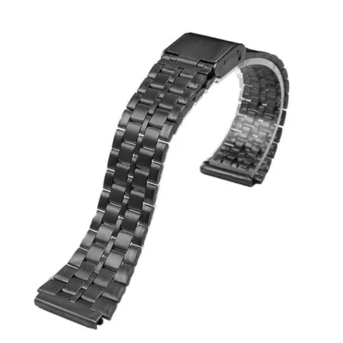 WTNZBAEM Feines Stahlarmband, kompatibel mit CASIO-Stahlarmband A158 / A159 / A168 / a169 / b650 / aq230/ 700 Small Gold Watch Series, 18 mm Armband(Black 5) von WTNZBAEM