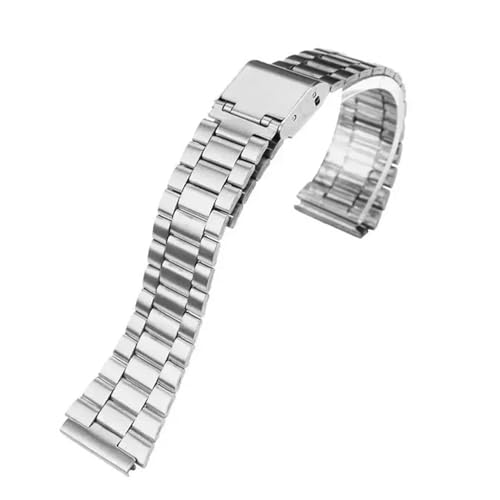 WTNZBAEM Feines Stahlarmband, kompatibel mit CASIO-Stahlarmband A158 / A159 / A168 / a169 / b650 / aq230/ 700 Small Gold Watch Series, 18 mm Armband(Silver 3) von WTNZBAEM
