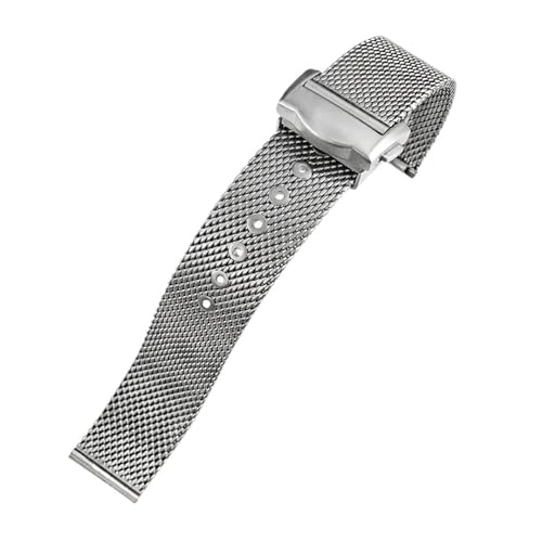 WTNZBAEM Gewebtes Edelstahlarmband, 20 mm, kompatibel mit Omega 007 No Time To Die, Seamaster Diver 300, silbernes Uhrenarmband mit Faltschließe WTNZBAEM Gewebtes Edelstahlarmband, 20 mm, kompatibel mit Omega 007 No Time To Die, Seamaster Diver 300, silbernes Uhrenarmband mit Faltschließe von WTNZBAEM