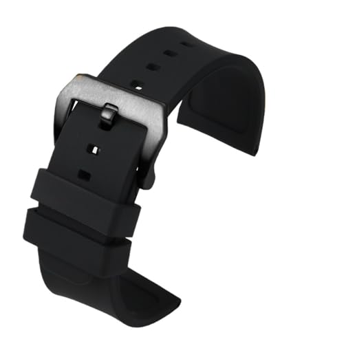 WTNZBAEM Großes 28 mm 30 Silikonarmband, kompatibel mit Seven Fridays Diesel Frank Muller Herren-Sportarmband aus Gummi(Black-black,28mm) von WTNZBAEM